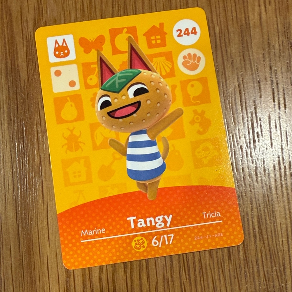 Animal Crossing Tangy Amiibo Card